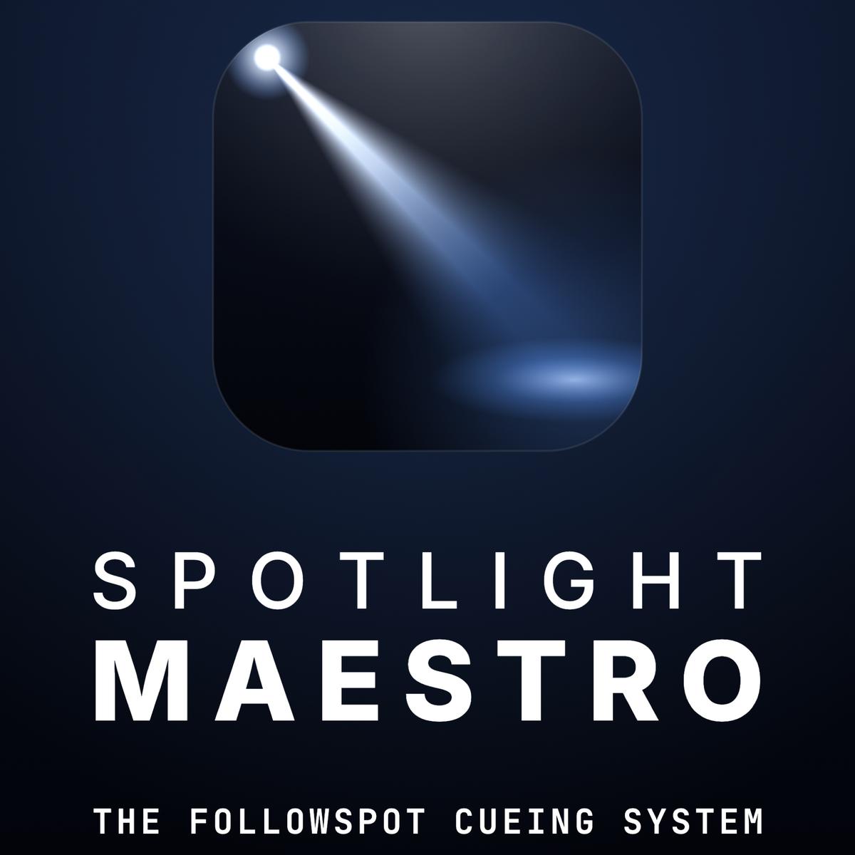 Spotlight Maestro logo, stacked, with tagline